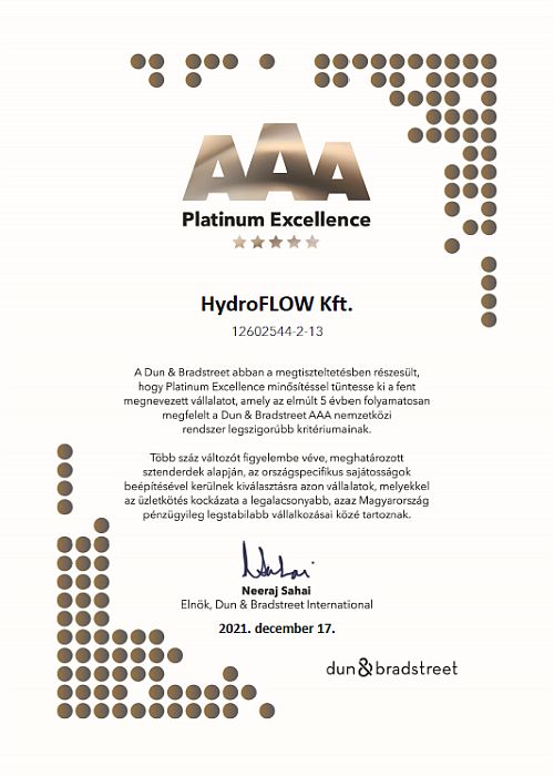 Bisnode Platinacégminősítő tanúsítvány